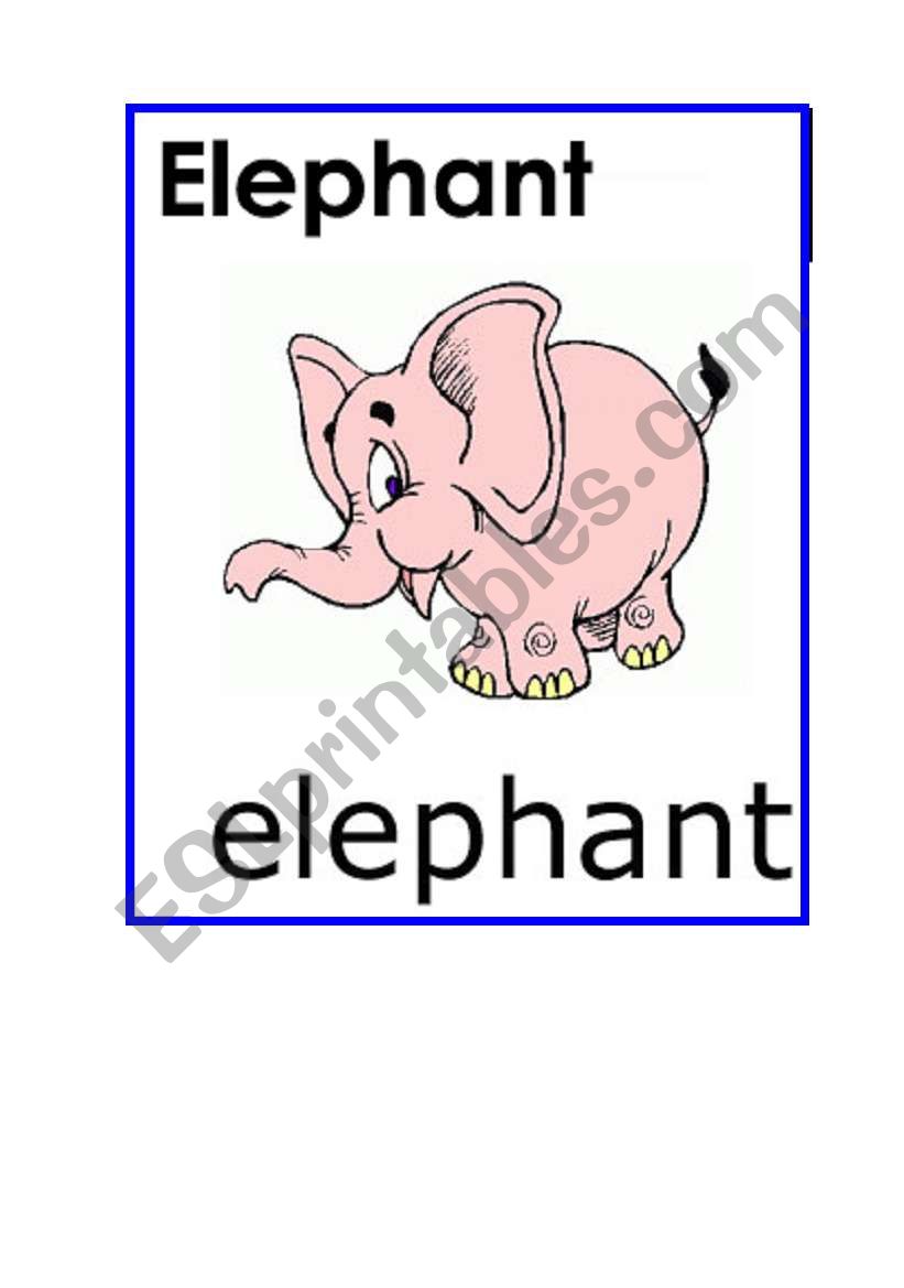 flash cards animals part1 worksheet