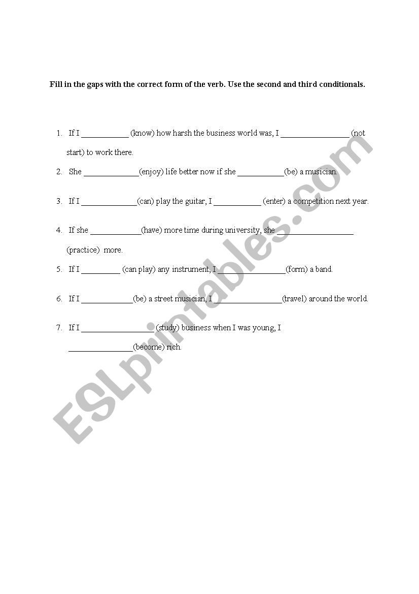 Second and third conditional practice