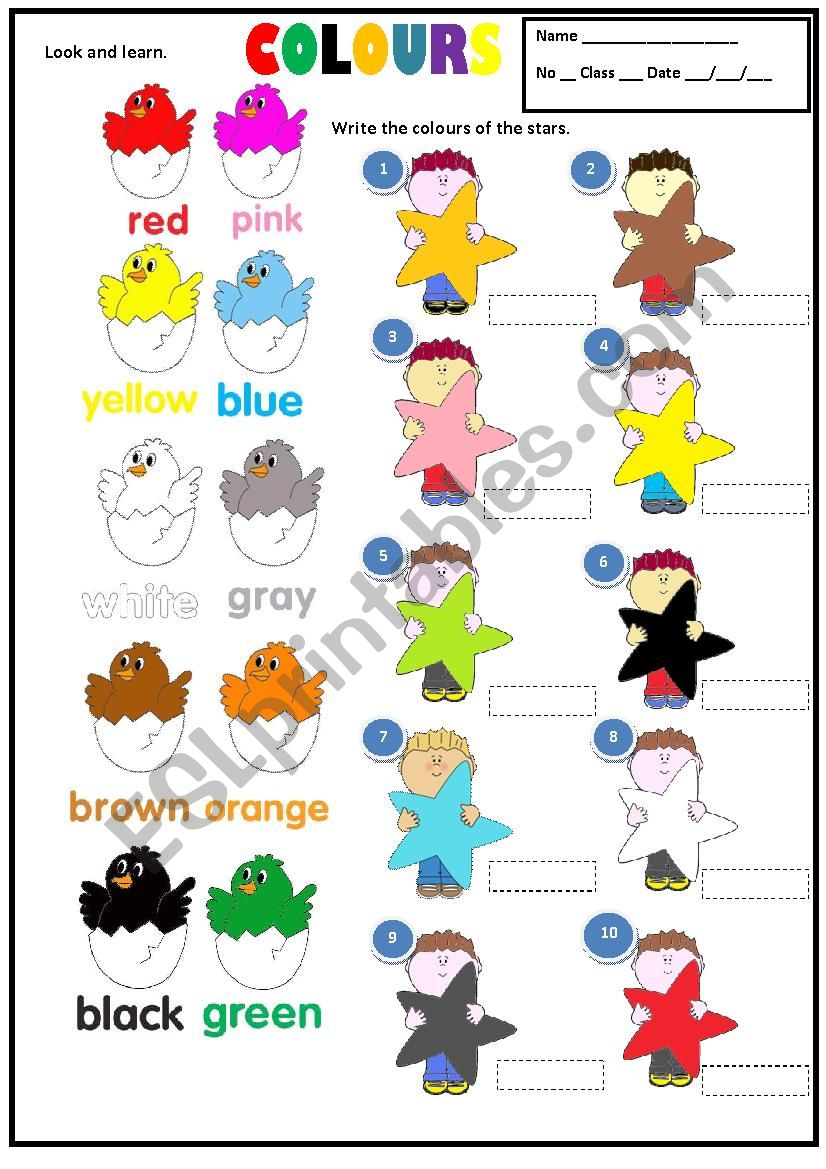 COLOURS  worksheet