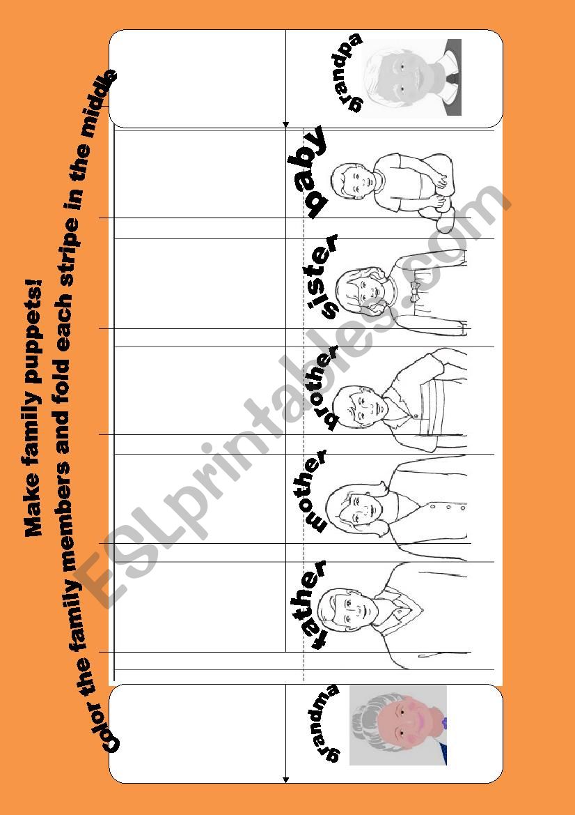 family puppets worksheet