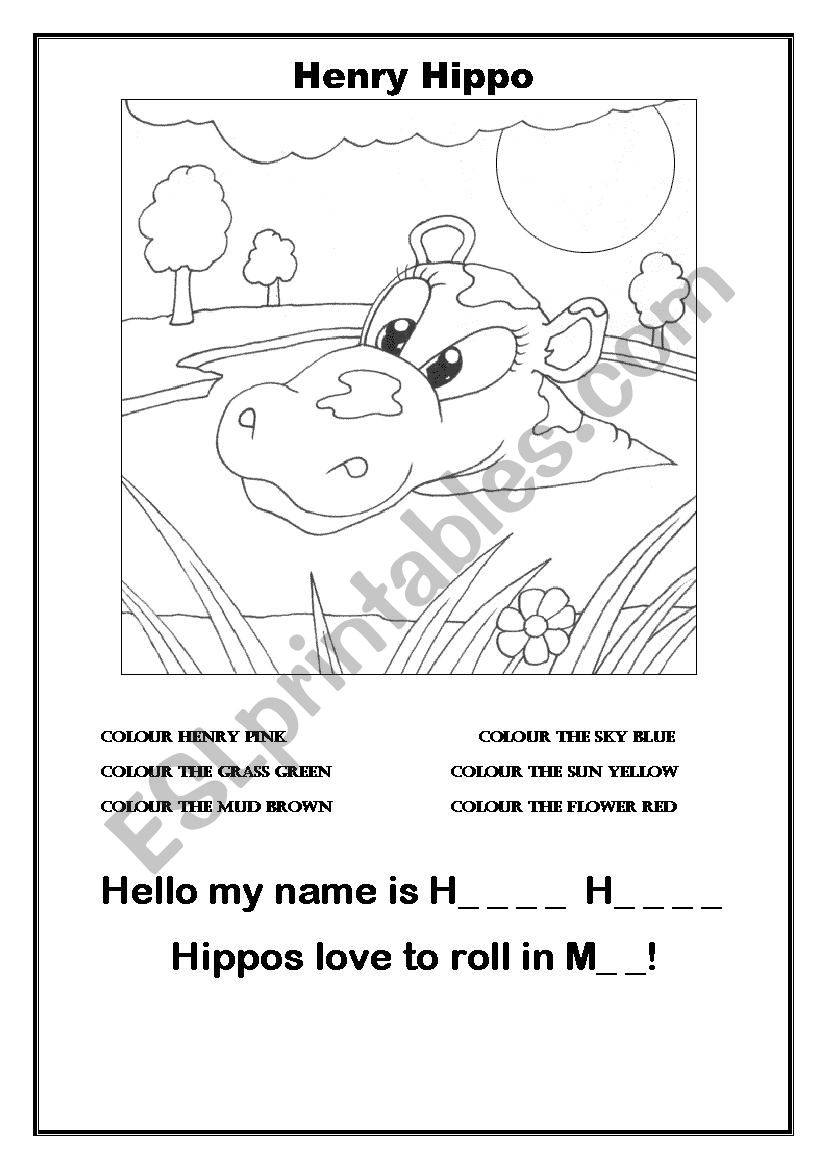 Henry Hippo worksheet