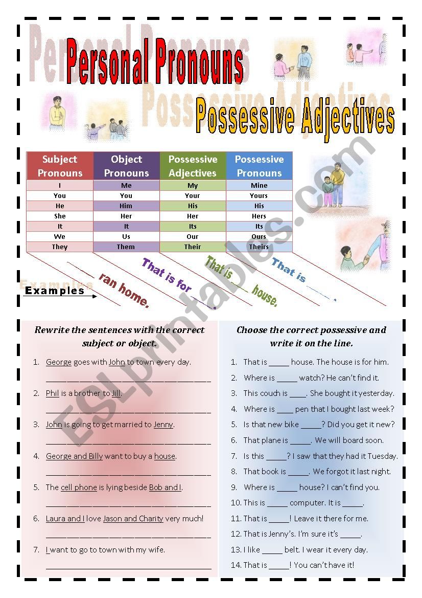 Personal Pronouns & Possessive Pronouns & Possessive Adjectives
