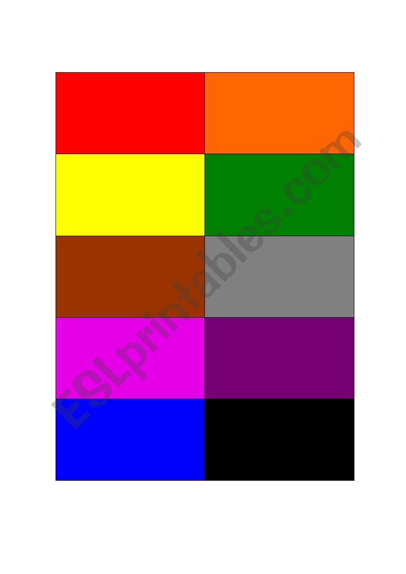 Colours worksheet