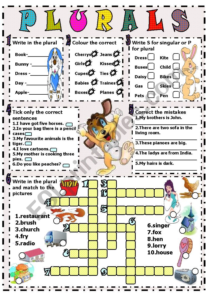 regular plurals worksheet