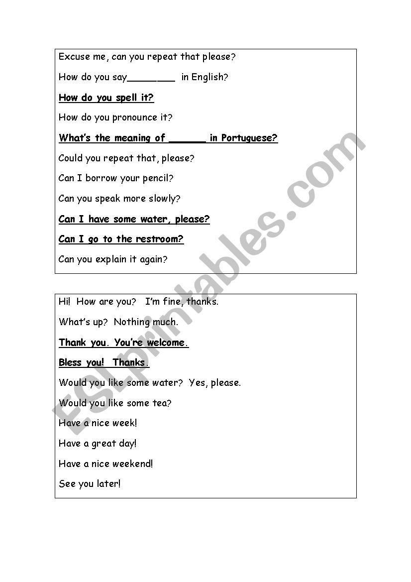 Classroom sentences worksheet