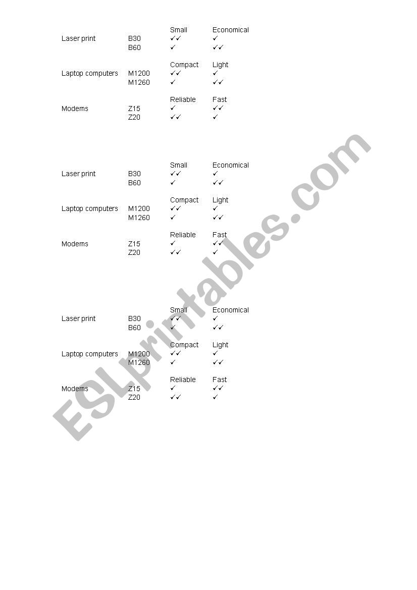 Comparative Adjectives worksheet