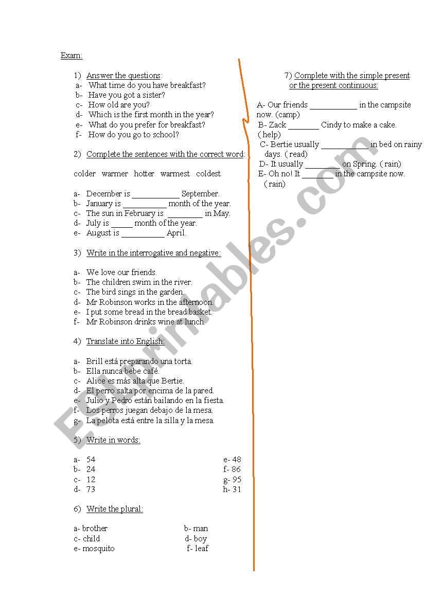 Evolution test worksheet