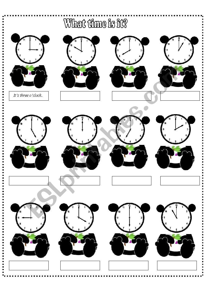 What time is it?  worksheet