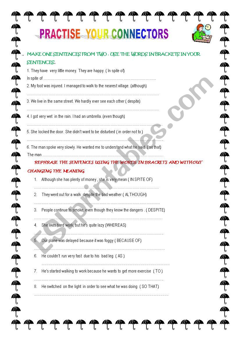 LINKING WORDS worksheet