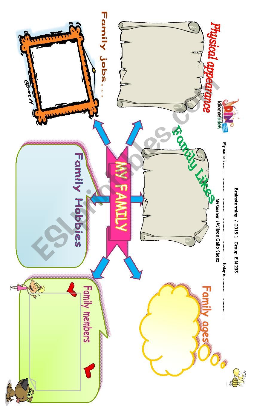 Brainstorming - My Family.doc worksheet