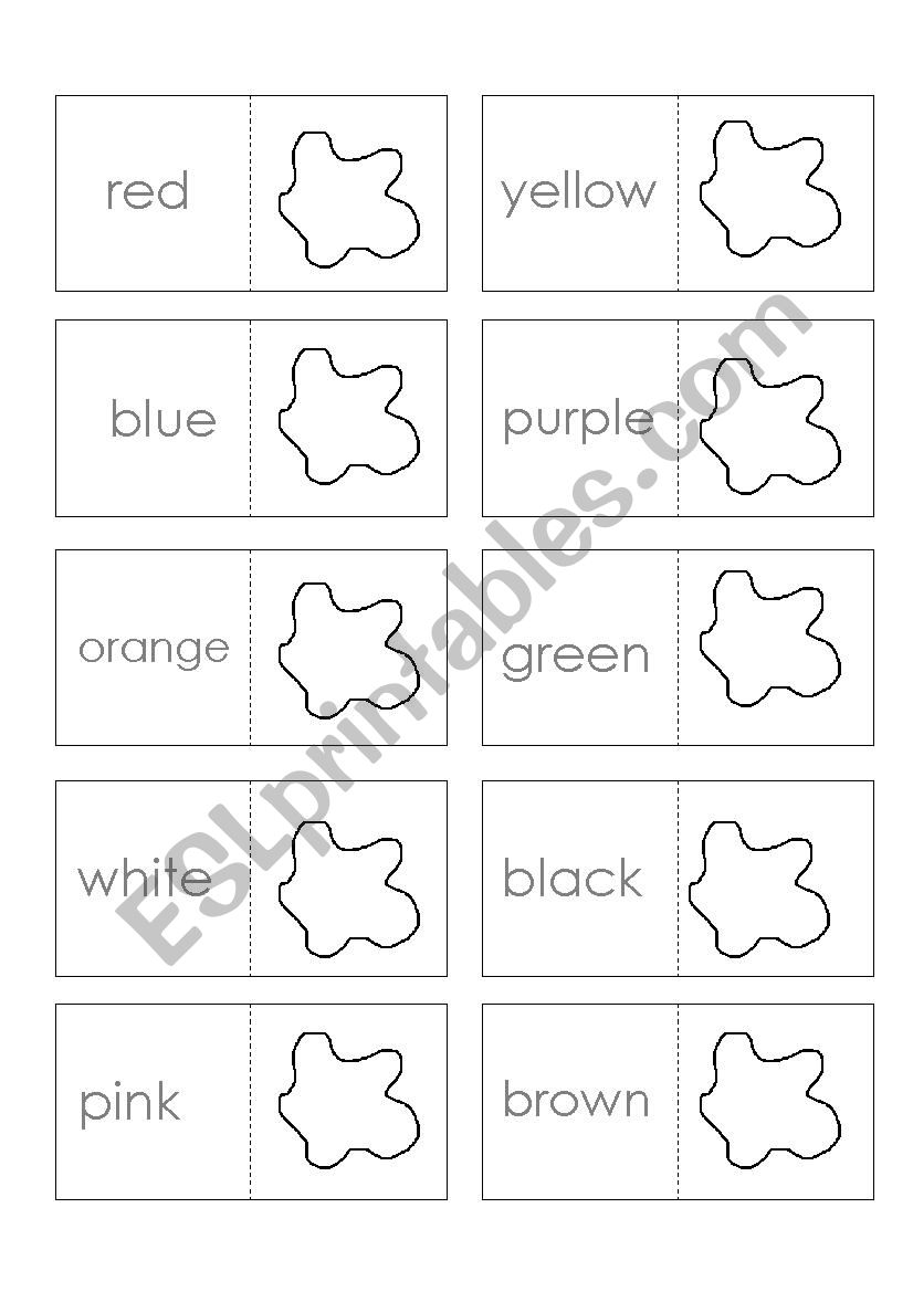 Colours domino worksheet