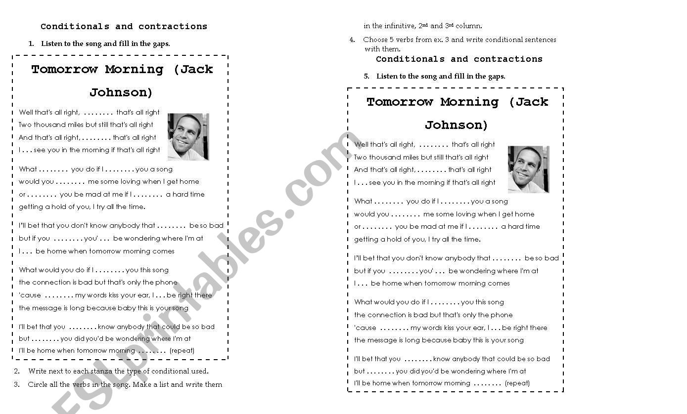 tomorrow morning song conditionals