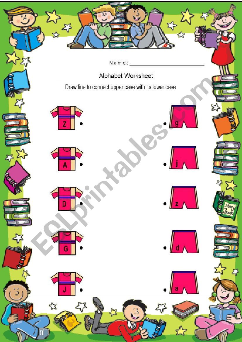 Match the uppercase letters to Lowercase letters