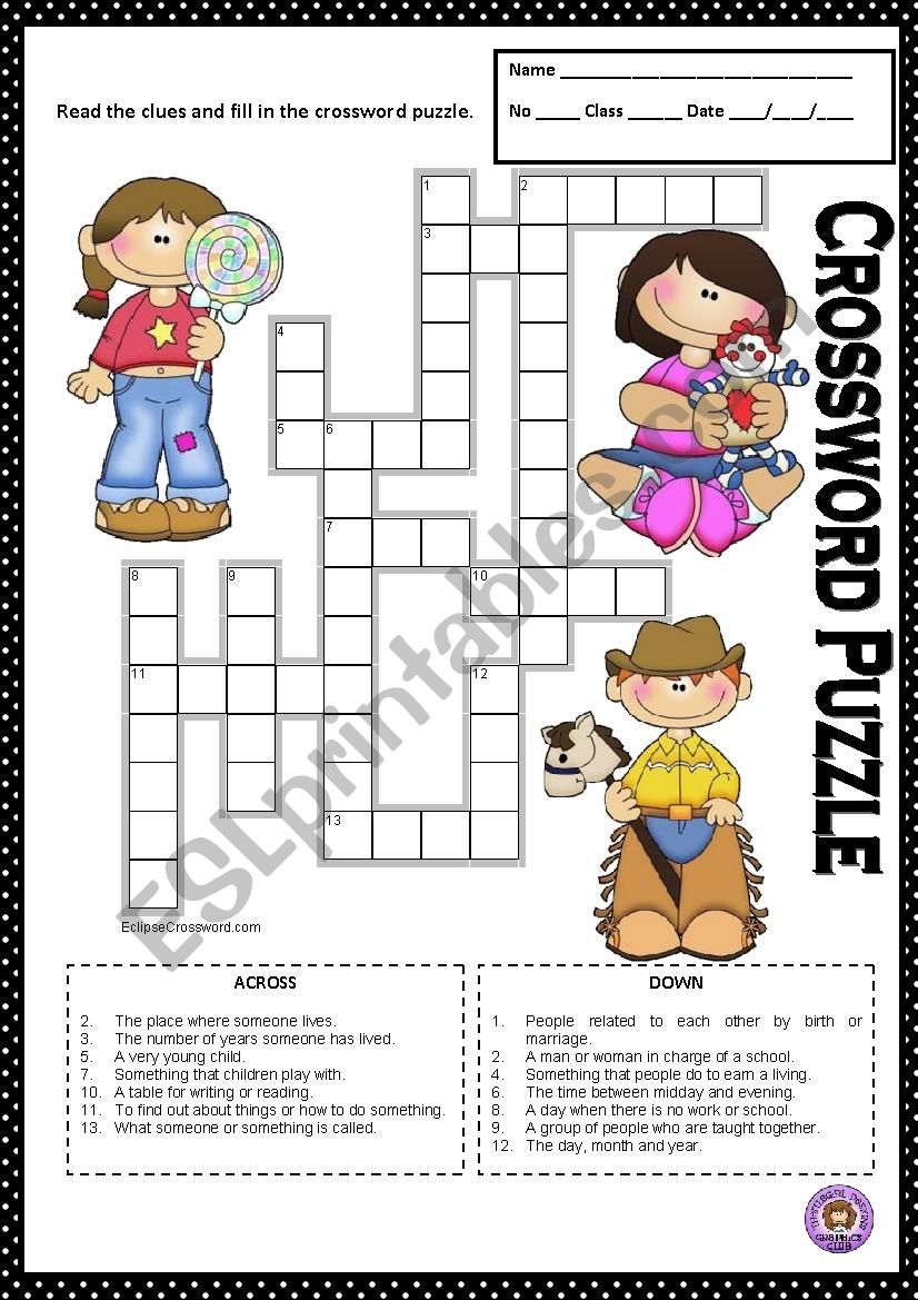 CROSSWORD worksheet