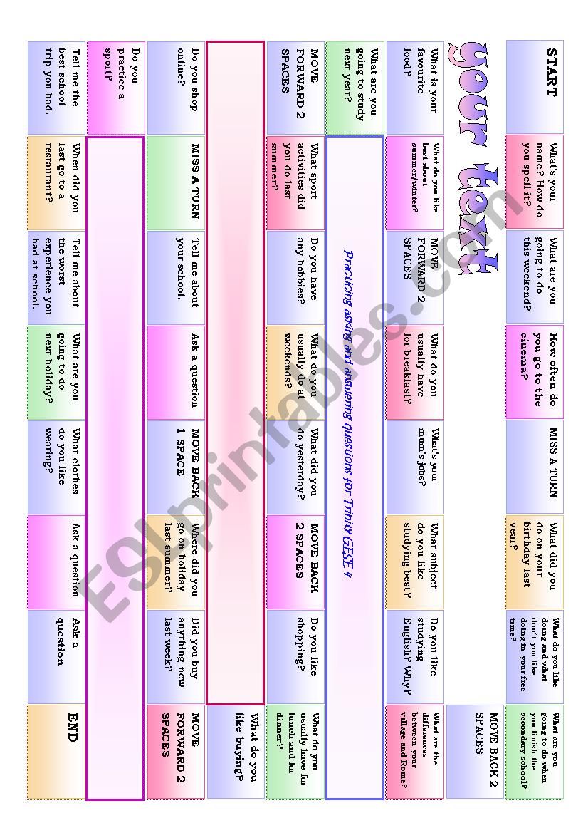 Practicing for Trinity GESE 4 worksheet