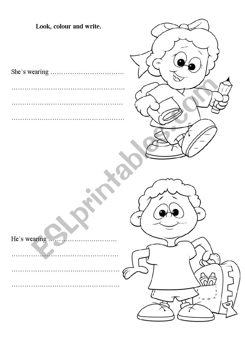 colours and clothes worksheet