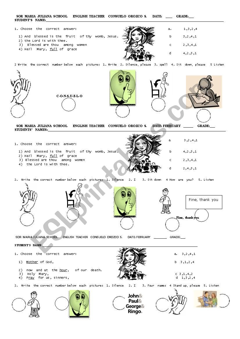 Simple     Exam  for  sixth  grade