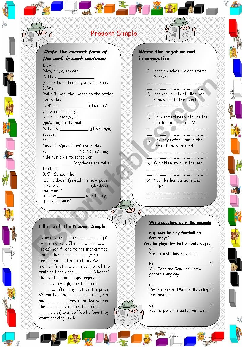 present simple worksheet