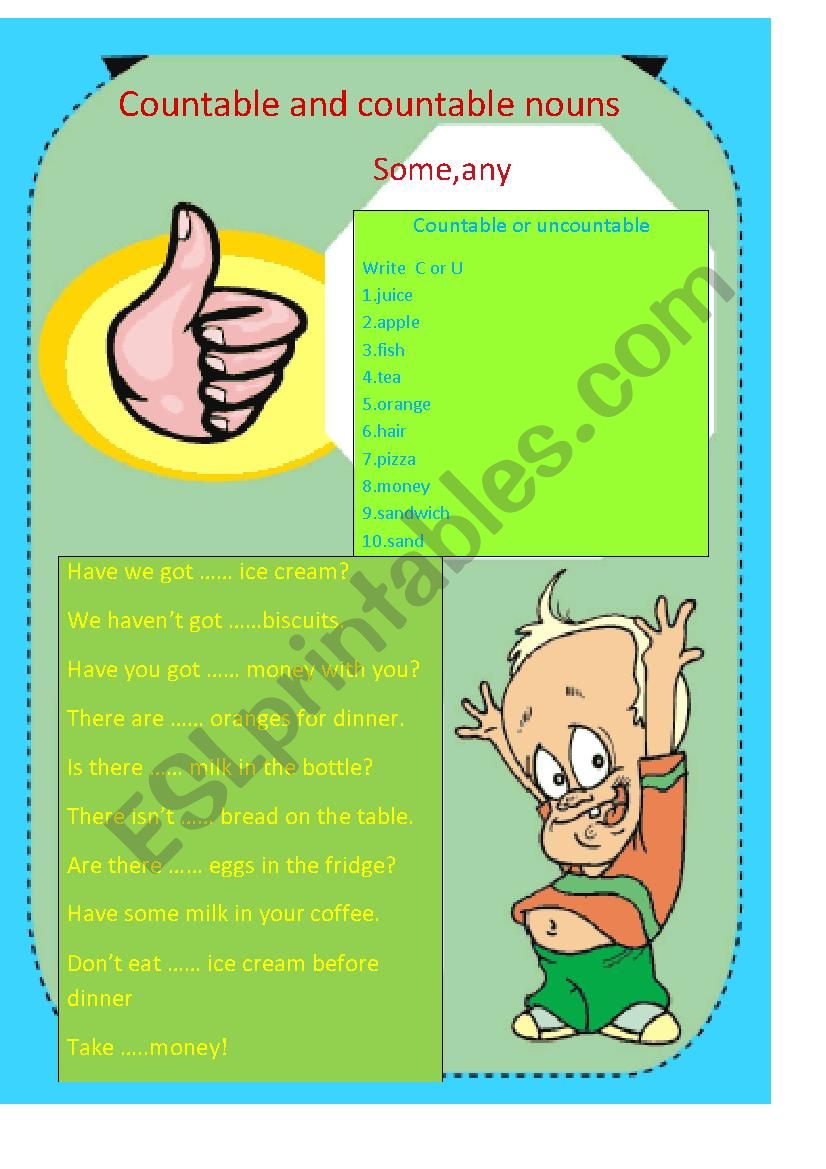 Countable and uncoutable nouns