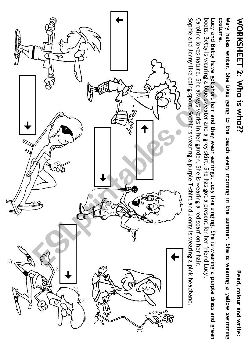 Who is who? 2 worksheet