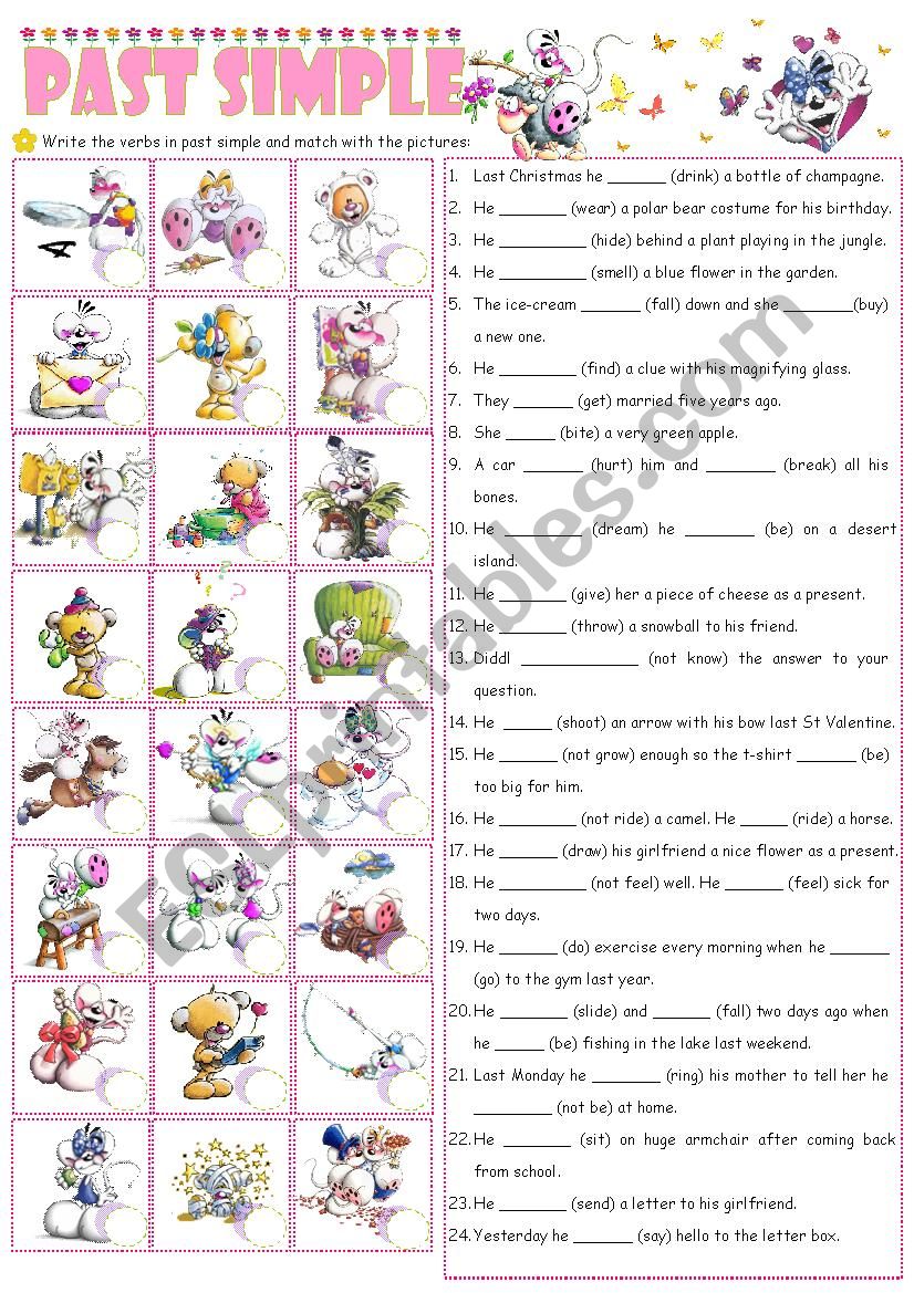 Past Simple (irregular verbs) worksheet