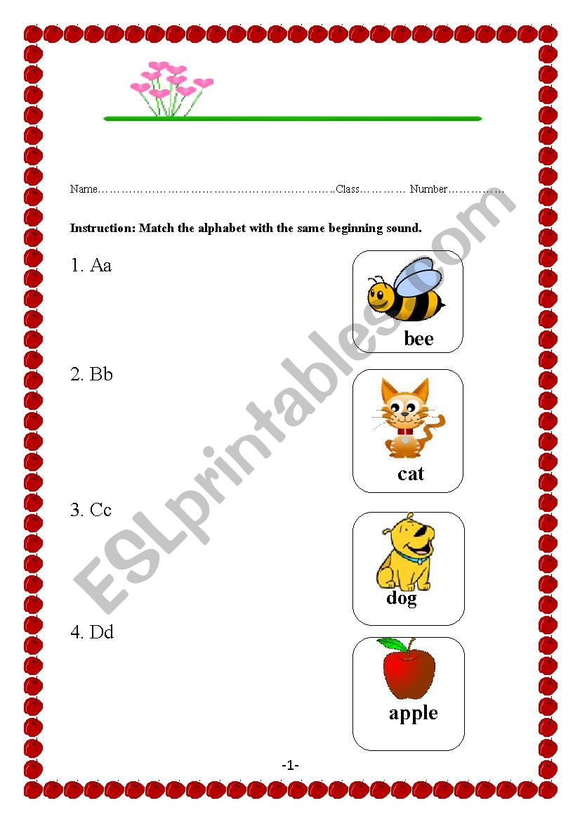 Alphabet & Vocabulary worksheet