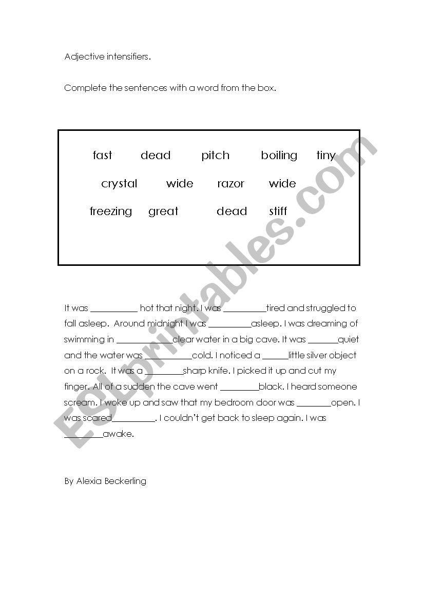 Alexia Beckerling worksheet