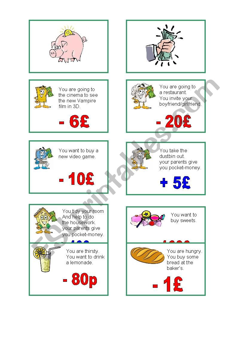 The Good Life Game - part 2 worksheet