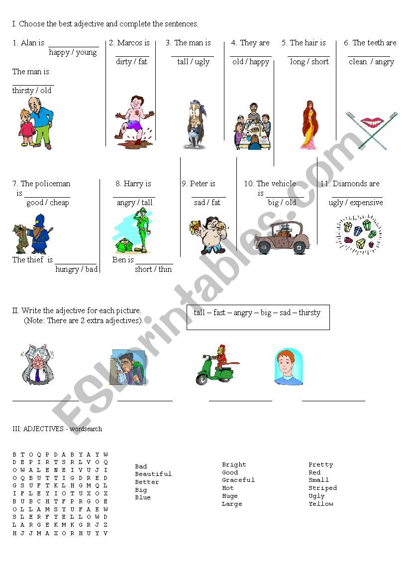 ADJECTIVES -  OPPOSITE worksheet