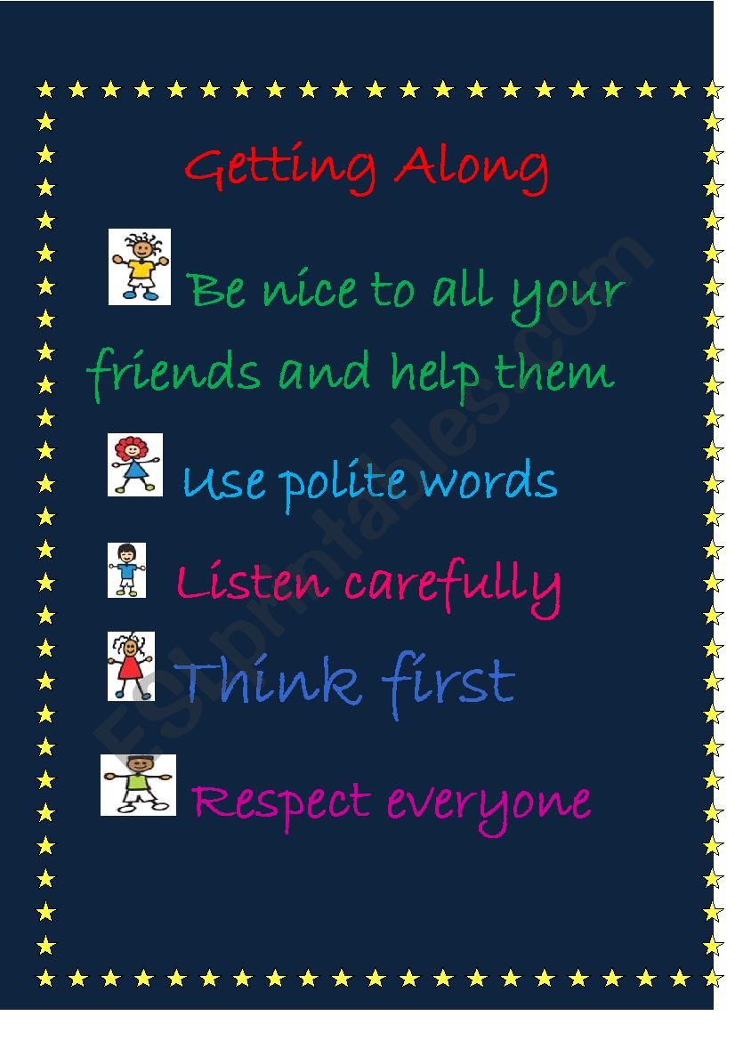 Getting along worksheet