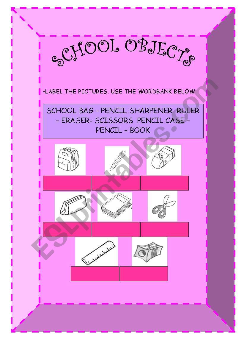 Label the pictures worksheet