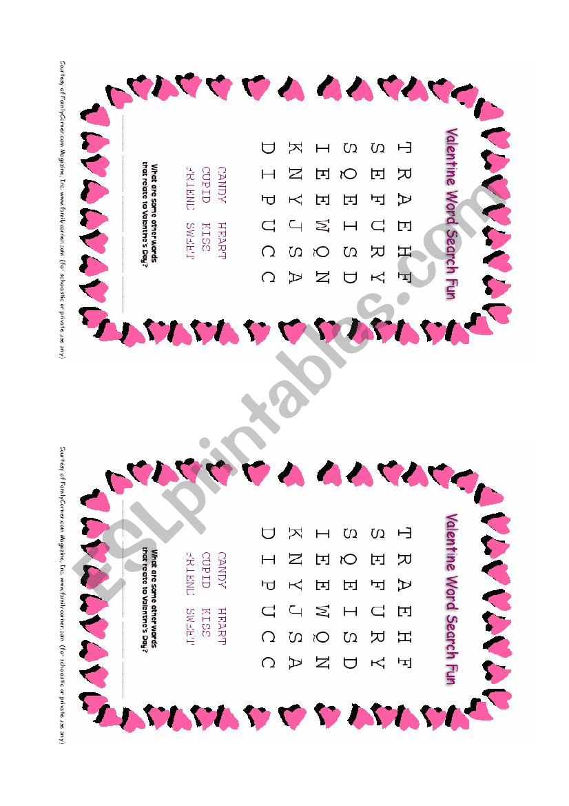 Valentin Fun worksheet