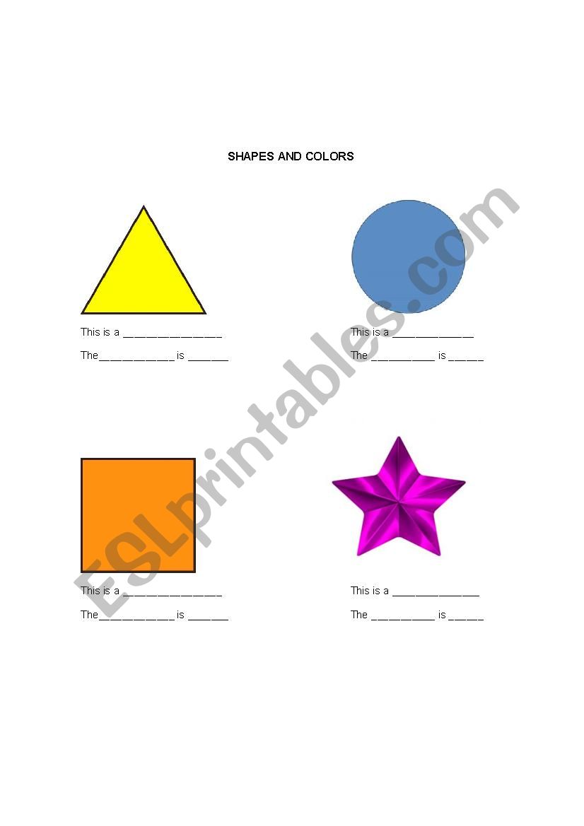 SHAPES AND COLORS worksheet