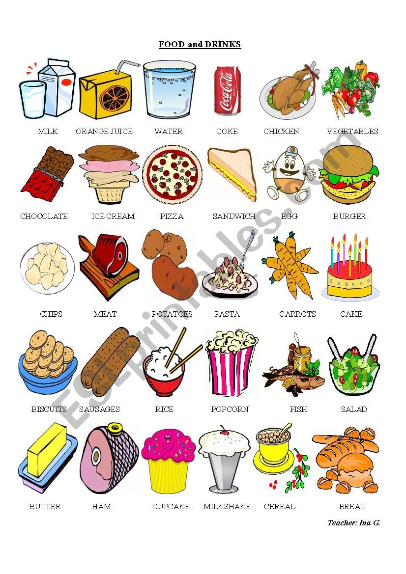 Food Pictionary worksheet