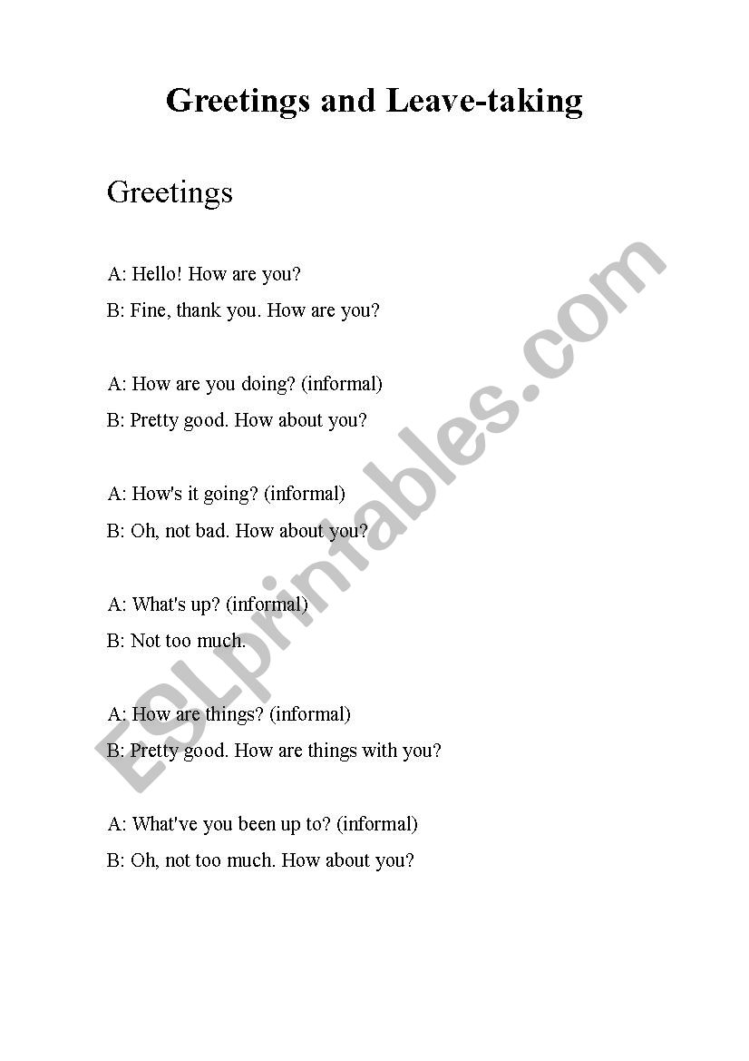 introductions worksheet