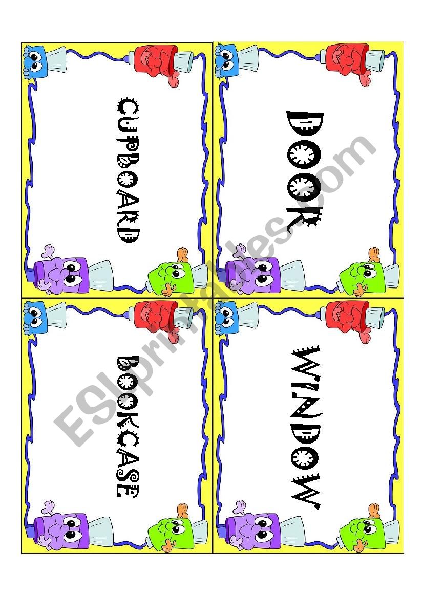 classroom furniture signs worksheet