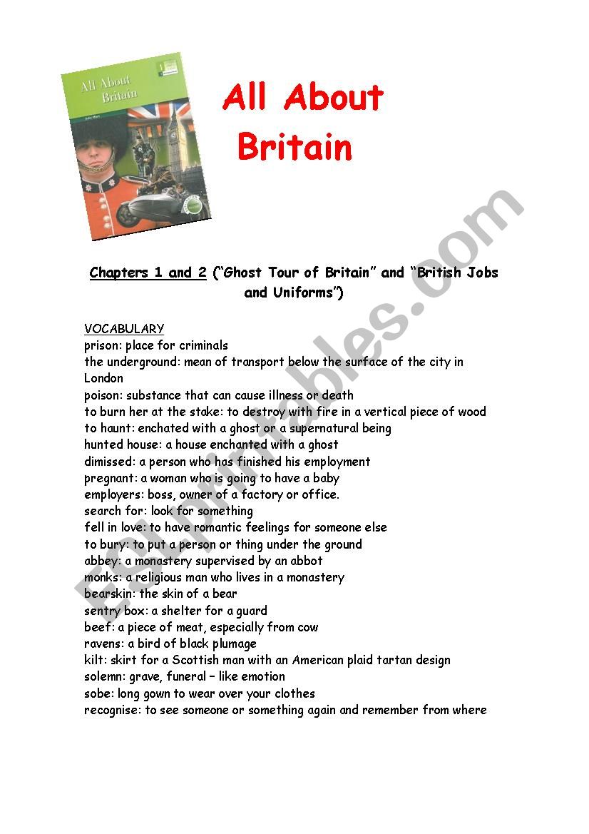 Exercises All about Britain worksheet