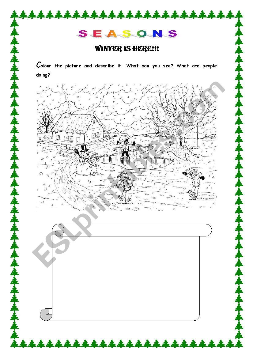 SEASONS. Winter is here!!! worksheet