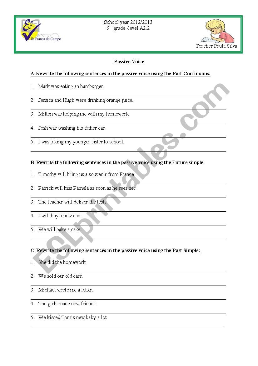 Passive Voice Exercises 2 worksheet