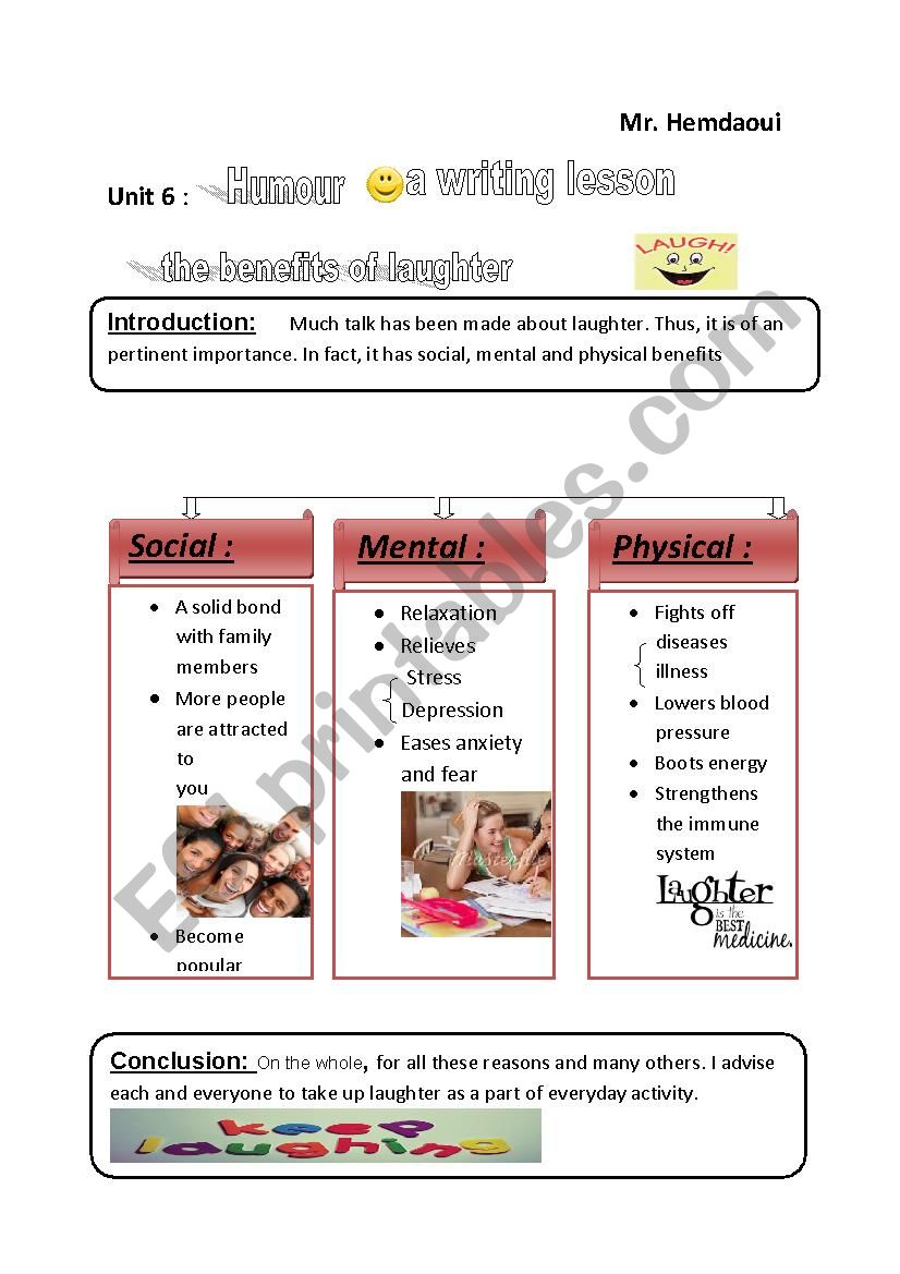 LAUGHTER AND HUMOUR worksheet