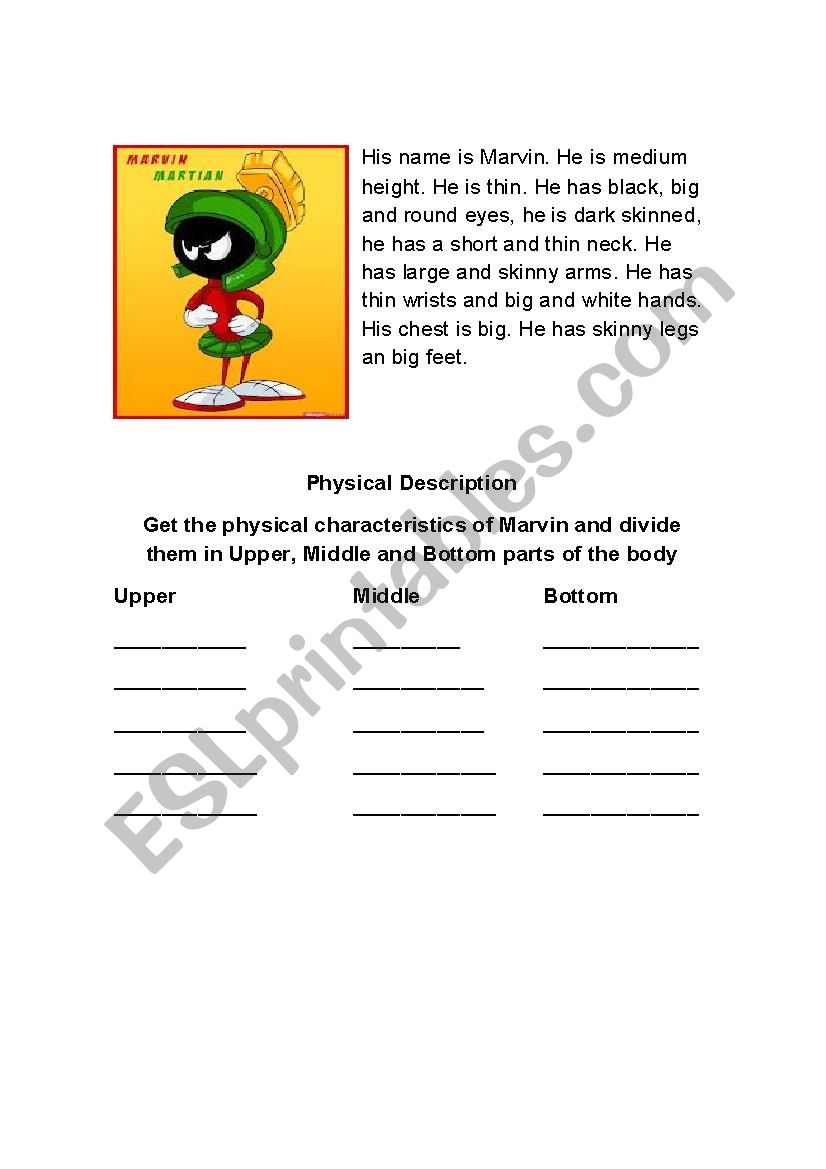 physical description of Marvin the Martian 