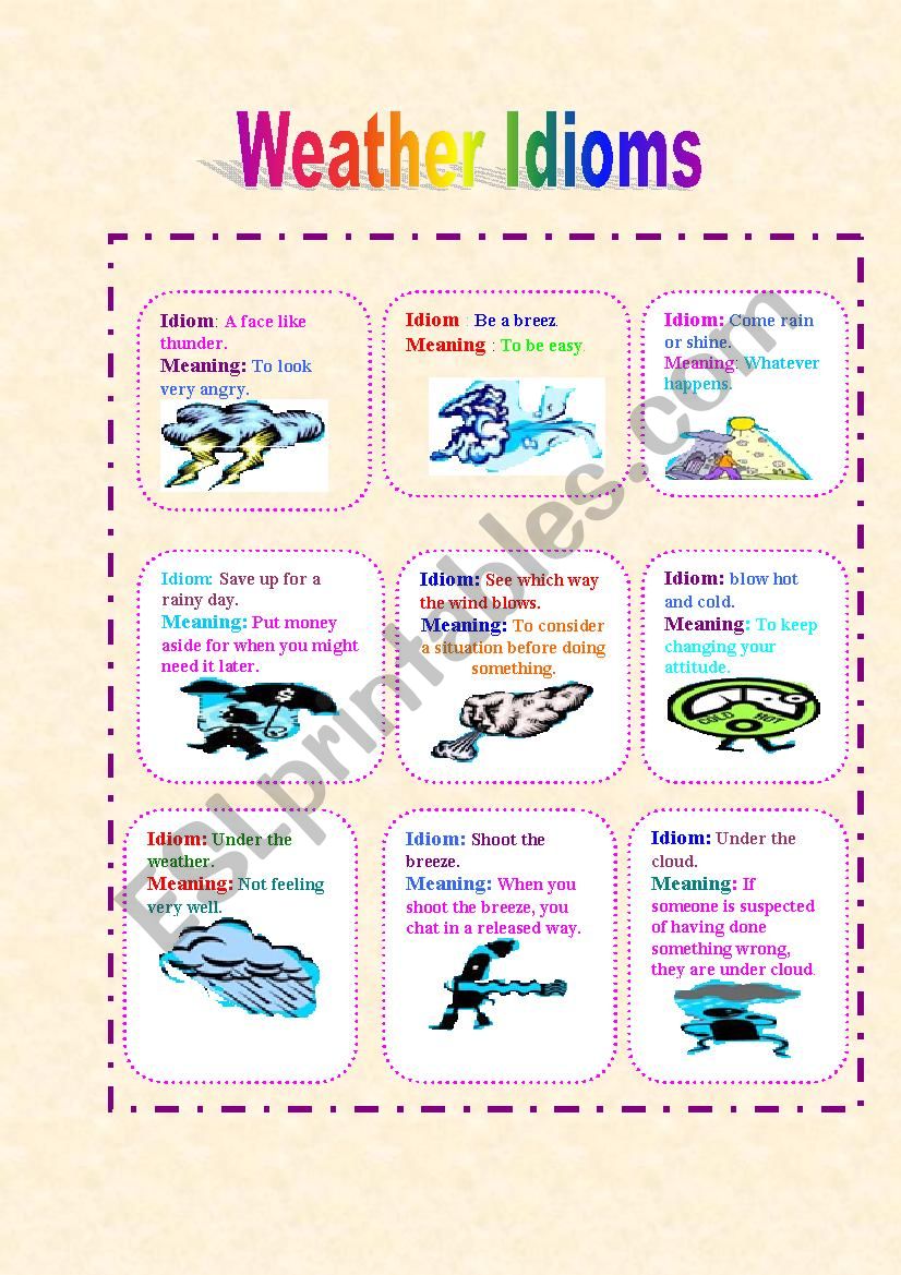 Weather Idioms. worksheet