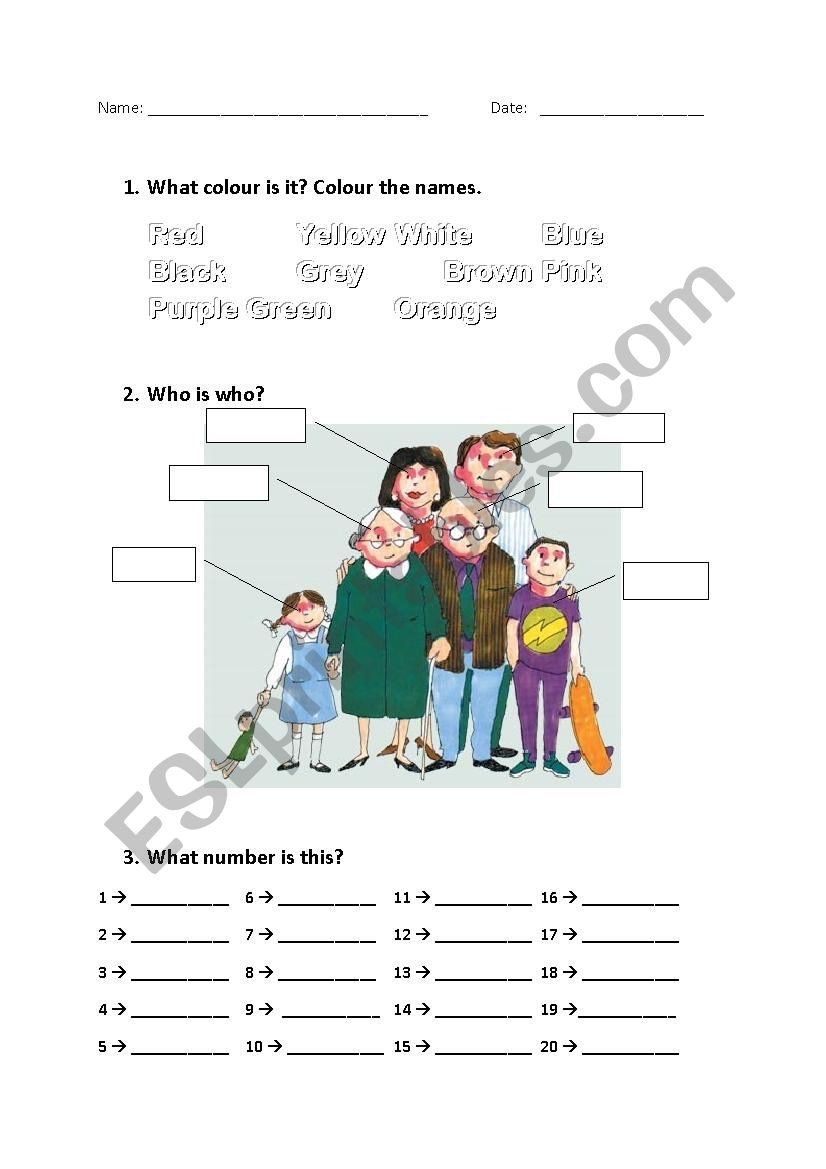 Beginners Test worksheet