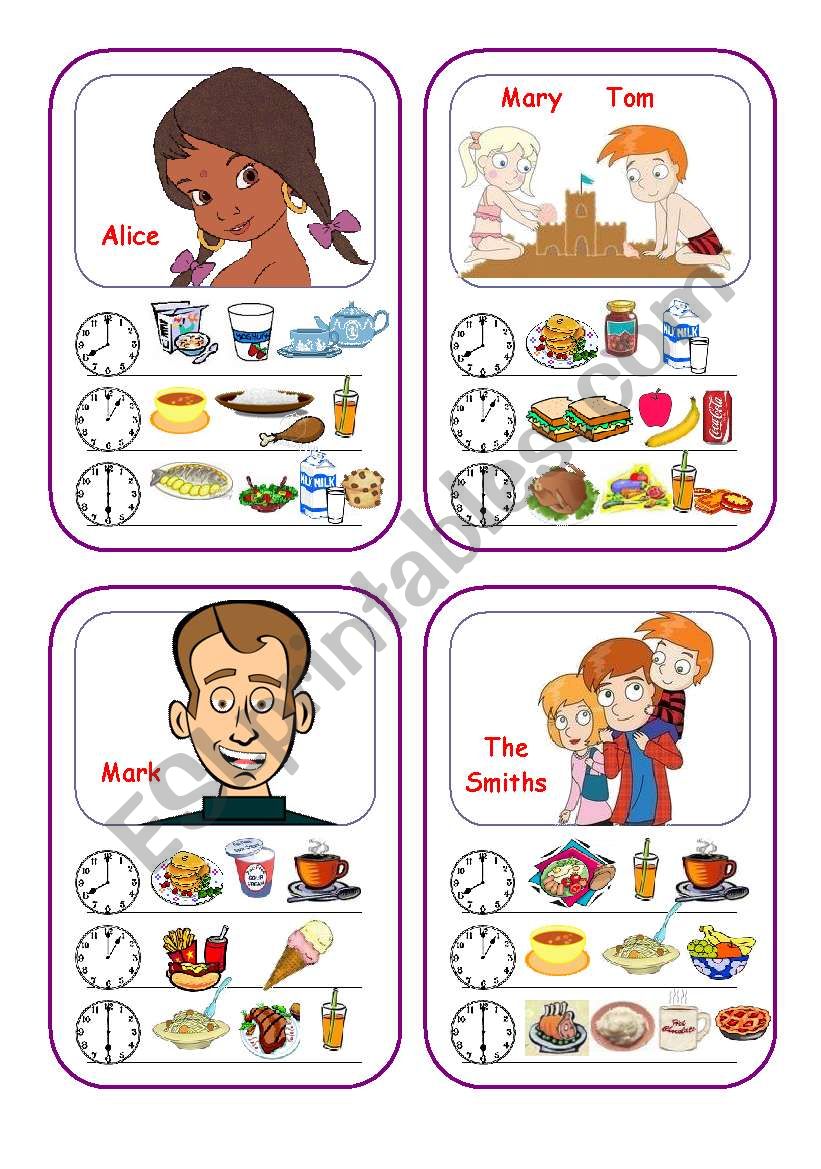 Food Cards (Part 1 out of 5) worksheet