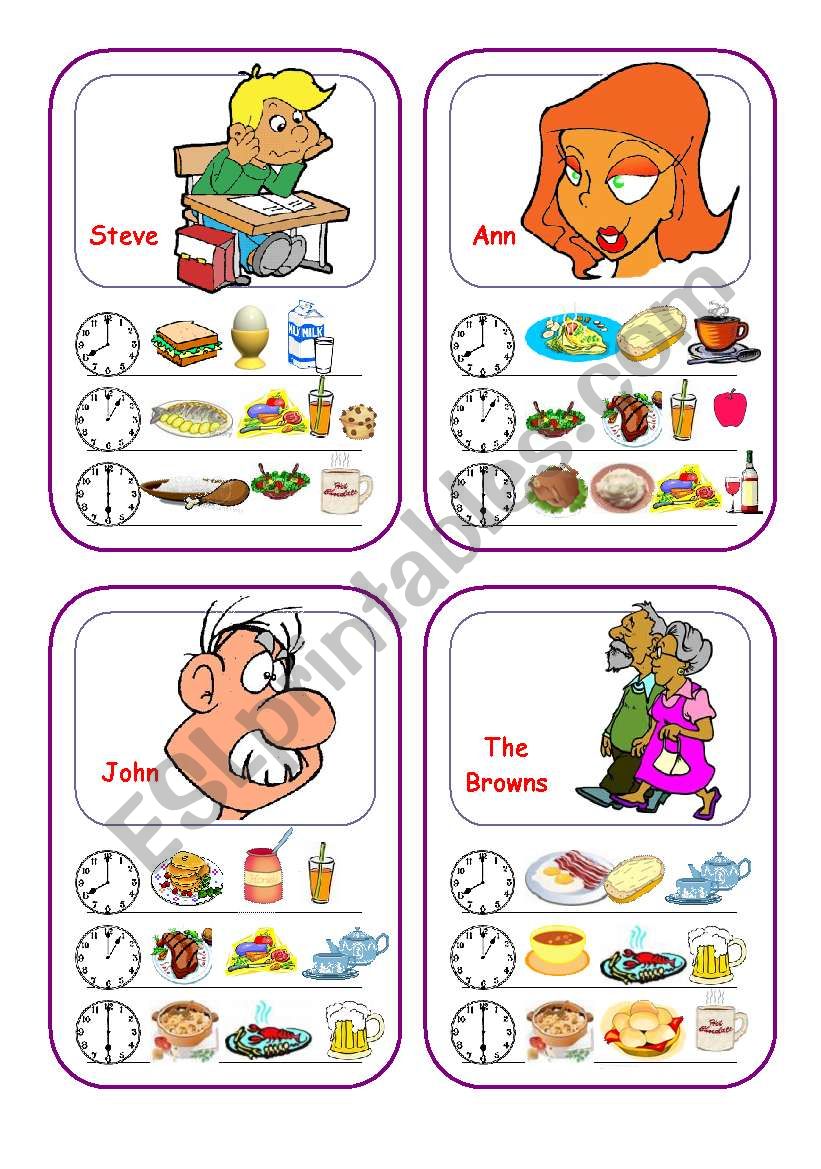 Food Cards (Part 2 out of 5) worksheet