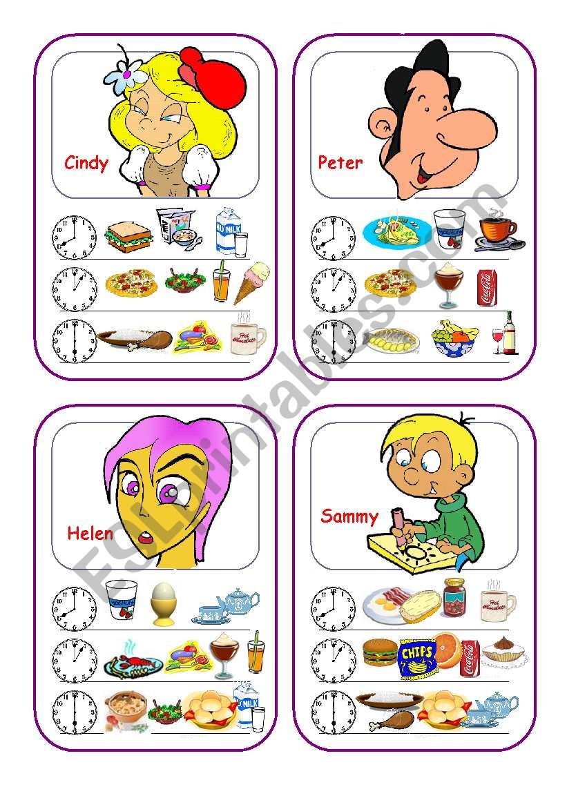 Food Cards (Part 3 out of 5) worksheet