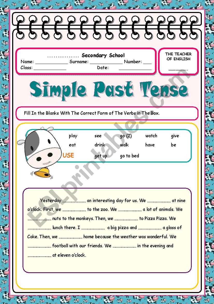 Simple Past Tense worksheet