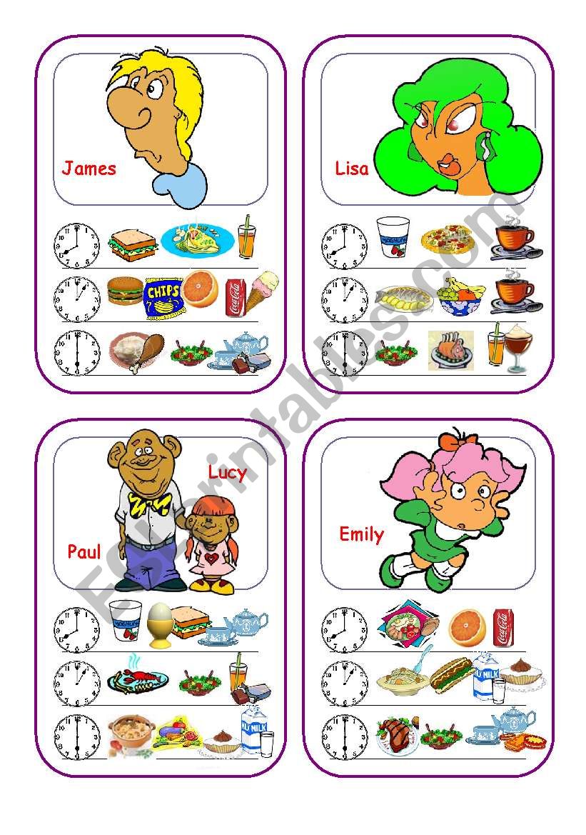 Food Cards (Part 4 out of 5) worksheet