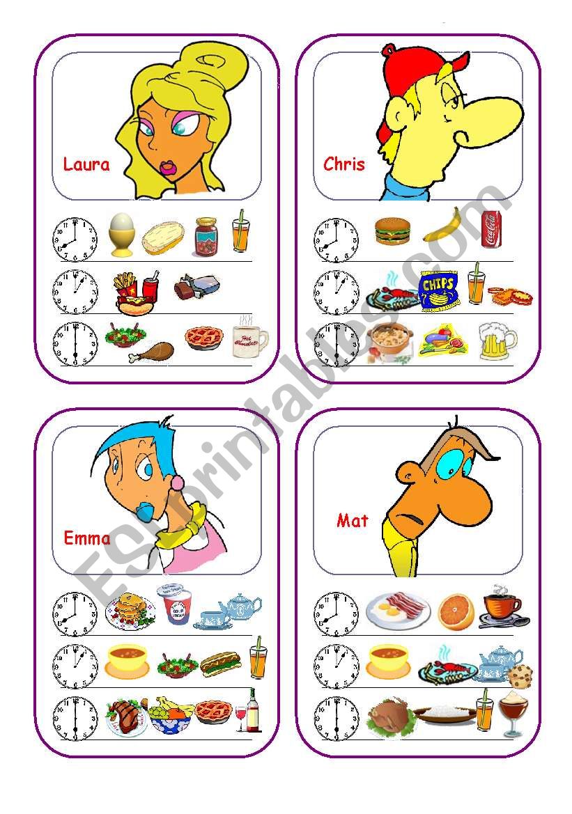 Food Cards (Part 5 out of 5) worksheet
