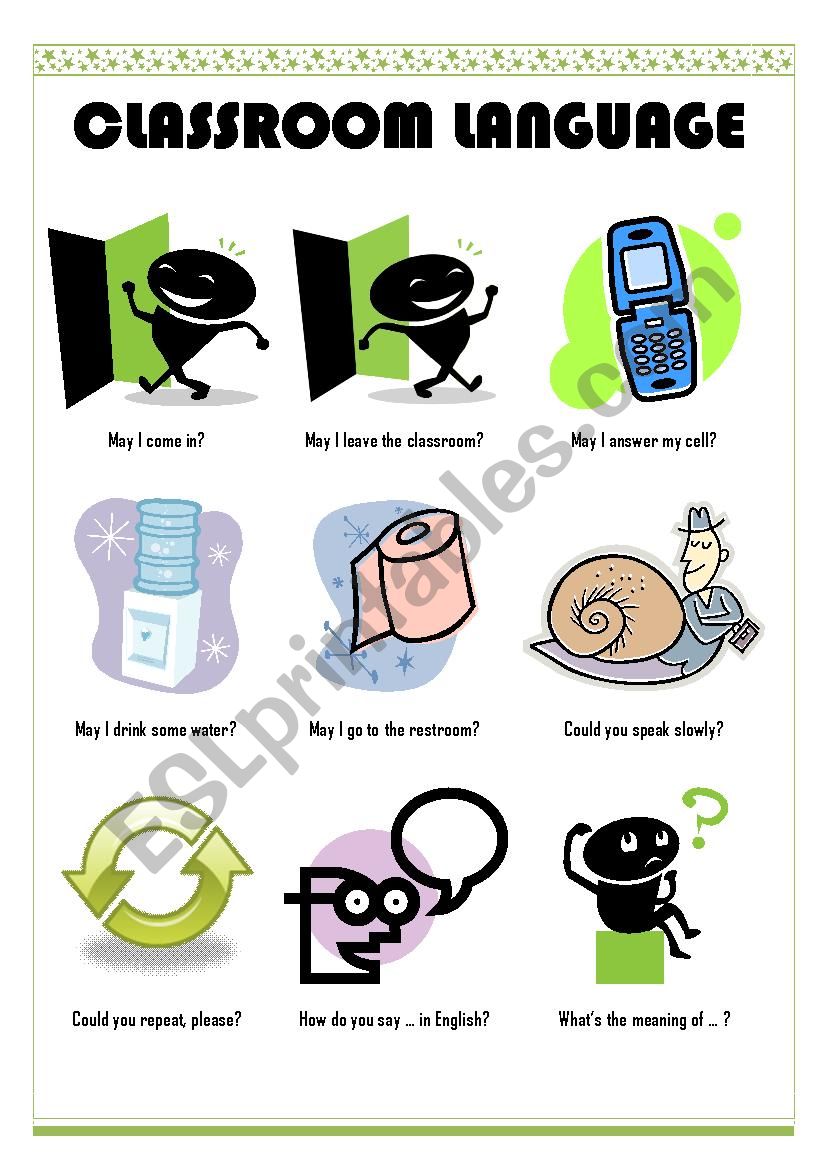CLASSROOM LANGUAGE worksheet